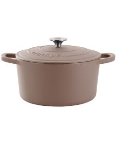 Crockpot Artisan 5 Quart Enameled Cast Iron Dutch Oven in Matte Dusty Pink