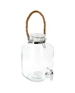Gibson Home Ferris 1.3 Gallon Glass Beverage Dispenser with Rope Handle