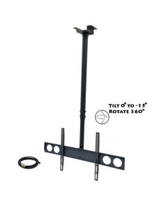 MegaMounts Heavy Duty Tilting Ceiling Televeision Mount for 37" to 70" LCD, LED and Plasma Televisions with HDMI Cable