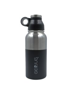 Brentwood GeoJug 32oz Stainless Steel Vacuum Insulated Water Bottle, Black