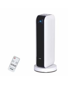 Optimus 17 in. Oscillating Tower Heater w/ Remote, Digital Temperature Readout & Setting