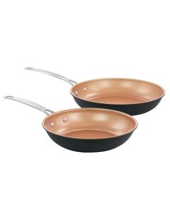 Gibson Home Chestnut 2 Piece Nonstick Carbon Steel Frying Pan Set in Copper