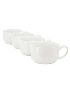 Gibson Home Great Essentials 4 Piece 32.5 Ounce Fine Ceramic Large Latte Mug Set in White