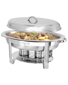 MegaChef 5.8 Quart Stainless Steel Oval Professional Chafing Dish/Food Warmer/Buffet Server Serving Dish