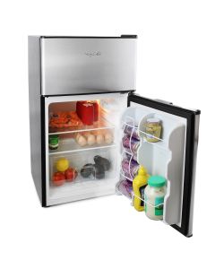 MegaChef 3.2 Cubic Feet 2 Door Refrigerator/Freezer in Stainless Steel