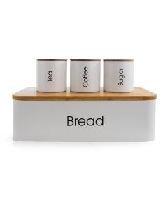 MegaChef Kitchen Food Storage and Organization 4 Piece Canister Set in White