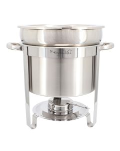 MegaChef 11.6 Quart Round Stainless Steel Professional Soup Chafing Dish in Silver