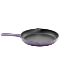 MegaChef Round 10.25 Inch Enameled Cast Iron Skillet in Gradient Purple