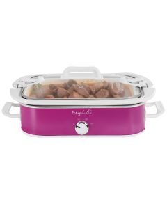 MegaChef 3.5 Quart Casserole Slow Cooker with 3 Temperature Settings in Purple